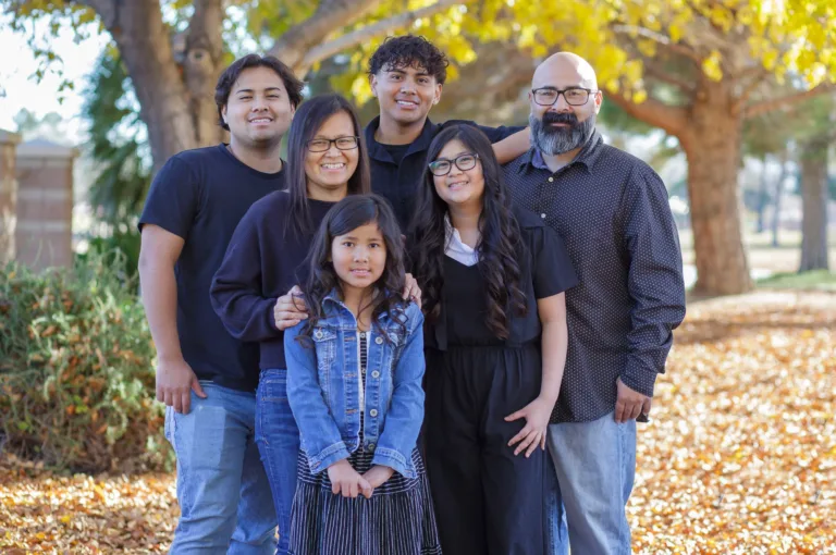 Family photo in the fall at the Aliante Nature Discovery Park in North Las Vegas.