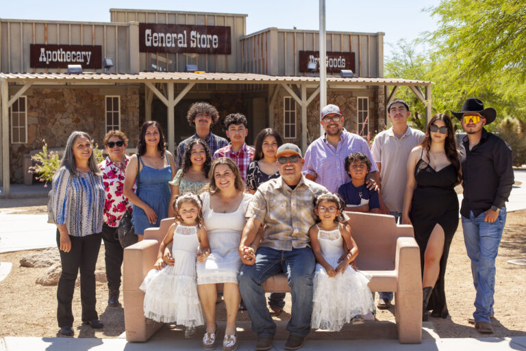 Large family photo at the Western Trails park in Las Vegas.